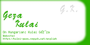 geza kulai business card
